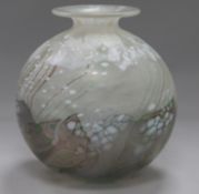 An Isle of Wight Studio glass Flower Garden vase, of globular form, designed by Michael and