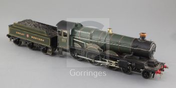 A 4-6-0 scratchbuilt GWR Castle Class (Corfe Castle) tender locomotive, number 5034, green livery, 3