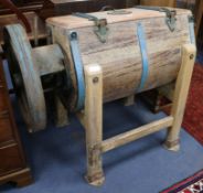 A Victorian butter churn W.120cm