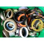 A box of mixed costume jewellery.