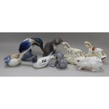 Eight Royal Copenhagen animals 11cm