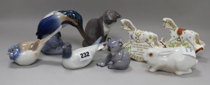 Eight Royal Copenhagen animals 11cm