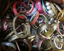 A box of mixed costume jewellery.