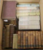 A collection of 18th/19th century leather-bound books and sundry volumes, including The Memoirs of