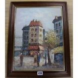 C. Burnett, oil on canvas, French street scene, signed, 40 x 30cm.