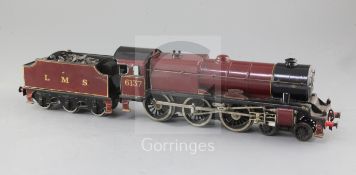 A Bassett-Lowke 4-6-0 LMS Vesta tender locomotive, number 6137, crimson lake livery, 3 rail, overall