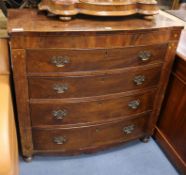 A Regency mahogany bowfront inlaid chest of drawers W.100cm