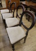 A set of 4 Victorian balloon back chairs