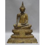 A Thai bronze seated figure of Buddha, 19th Century H.52cm.
