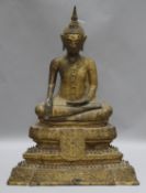 A Thai bronze seated figure of Buddha, 19th Century H.52cm.