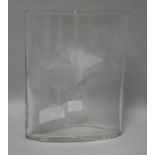 A Tapio Wirkala etched glass vase H.25cm.