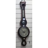 A Regency mahogany wheel barometer W.27cm