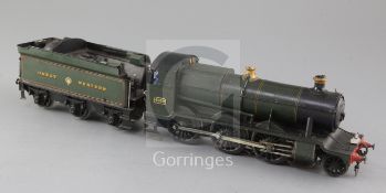 A Leeds Model Co O gauge Mogul tender locomotive, GWR Bonds motor, number 4358, green livery,