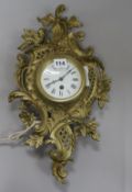 A Louis XV style gilt brass cartel timepiece, Paris 1870-1880 H.49cm.