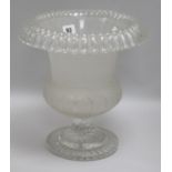 A Victorian two part frosted glass wine cooler H.31cm.