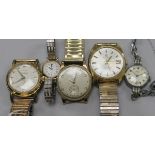 Three gentleman's wrist watches including Witt & Cyma & two lady's wrist watches.