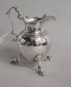 A George II silver cream jug, London, 1753, height 9.9cm.