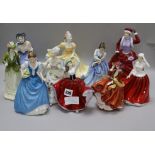 Ten Royal Doulton figures 21cm