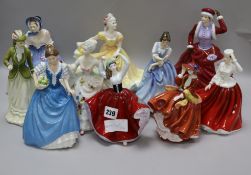 Ten Royal Doulton figures 21cm