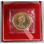 A Royal Mint Hong Kong 22ct gold Lunar Year $1000 coin Year of the Snake, 1977, in sealed plastic