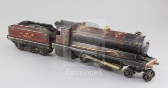 A Bowman live steam O gauge 4-4-0 locomotive, number 13000, LMS crimson livery, 49cm