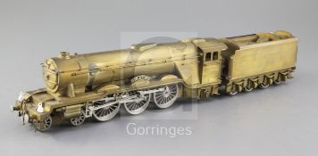 A new Bassett-Lowke O gauge 4-6-2 locomotive, "The Flying Scotsman", unpainted in brass, 2 or 3