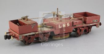 A Gauge 1 LMS track cleaning vehicle, with auto coupling, brown No 1446