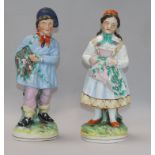 A 19th century Staffordshire holly gatherers, and mason's ironstone height 29cm
