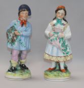 A 19th century Staffordshire holly gatherers, and mason's ironstone height 29cm