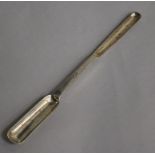 A George III Scottish silver marrow scoop, Andrew Wilkie, Edinburgh 1811, 24cm.