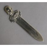 A late Victorian silver "Lord Kitchener" bookmark, J. Batson & Son, London, 1900, 83mm.