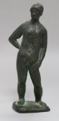 A Roman bronze figure of a man height 21cm