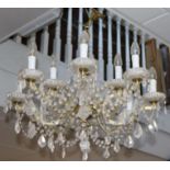 A Bohemian twelve light chandelier