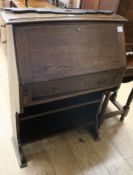 An oak student's bureau W.76cm