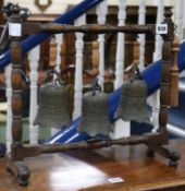 A set of three bronze temple bells, early 20th century W.40cm