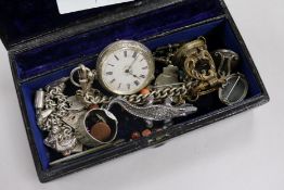 Three early seals on Georgian split ring and mixed silver jewellery.