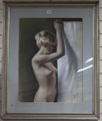 A. Foruchi, pastel, female nude, signed and inscribed verso, 63 x 47cm