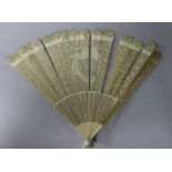 A late 18th century Chinese export ivory brisé fan