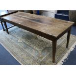 A 19th century French oak farmhouse table W.224cm