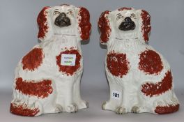 A pair of Staffordshire spaniels H.29cm.