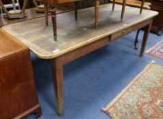 An oak farmhouse table W.202cm