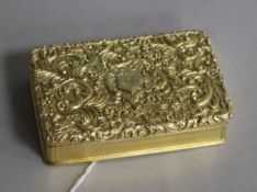 A George IV silver gilt snuff box, Nathaniel Mills, Birmingham, circa 1825 (date letter rubbed),