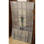 A group of stained glass panels W.58cm