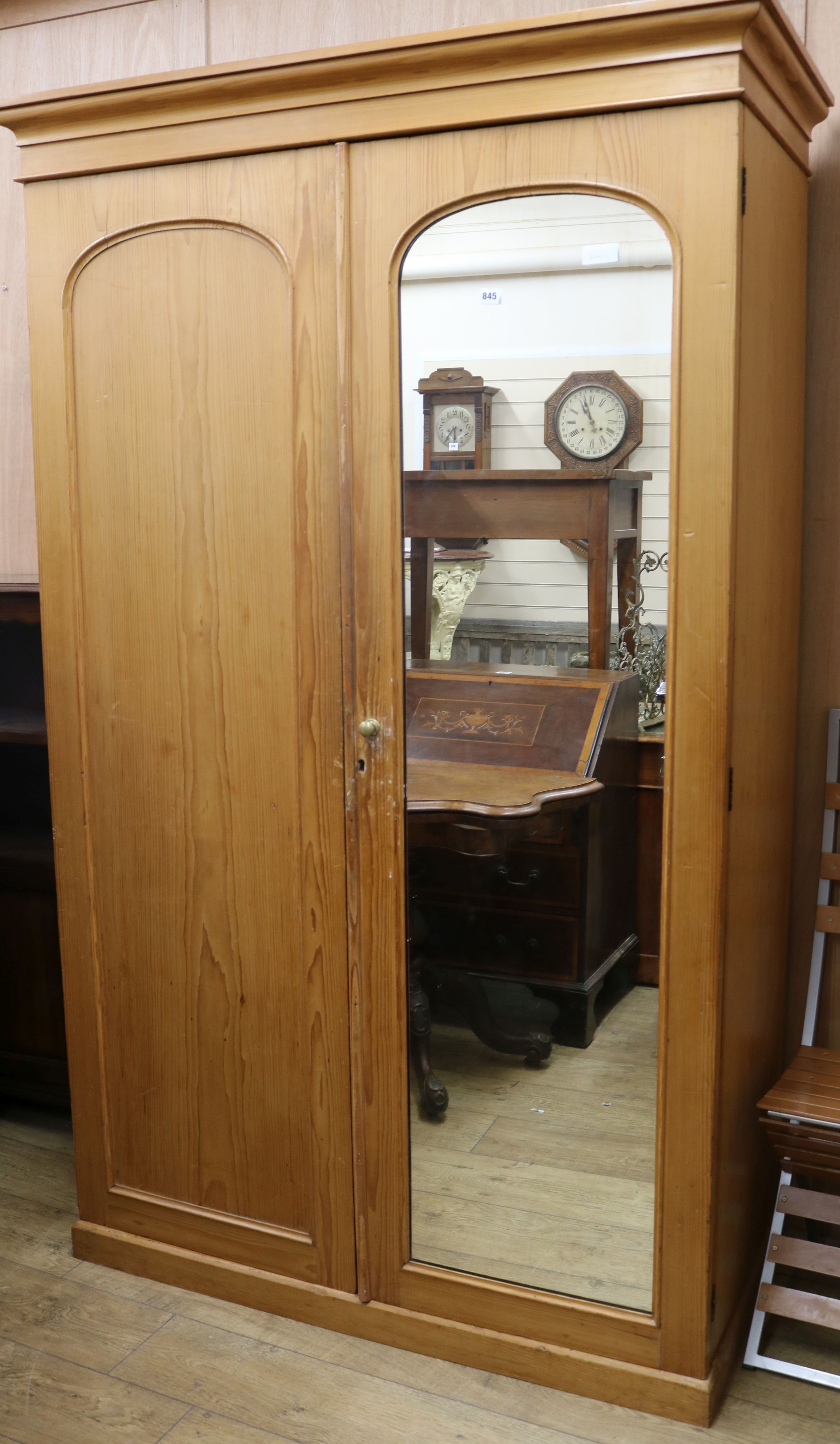 A Maples pine wardrobe W.128cm