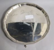 A modern silver salver by Mappin & Webb, 31cm, 25 oz.