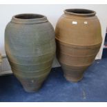 Two large olive jars W.60cm (one a.f.)