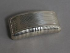 A George III silver concave snuff box, William Pugh, Birmingham, 1811, 6cm.