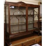 A mahogany display cabinet W.126cm