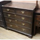 A George III oak chest of drawers W.98cm