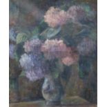 French School, oil on canvas, still life of flowers in a vase, signed M. Orlando, 55 x 46cm